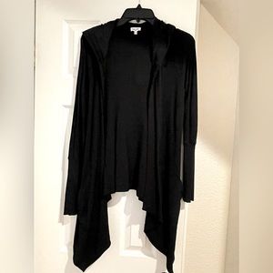 Splendid black thermal sweater shrug wrap with hood size small